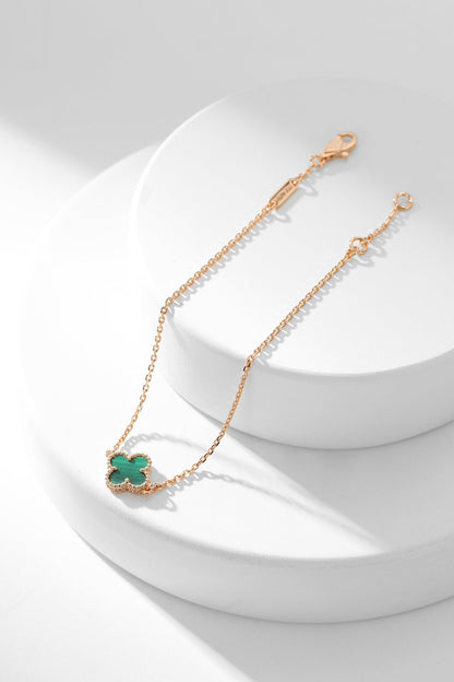 [Rose Jewelrys]CLOVER BRACELET MALACHITE 1 MOTIF