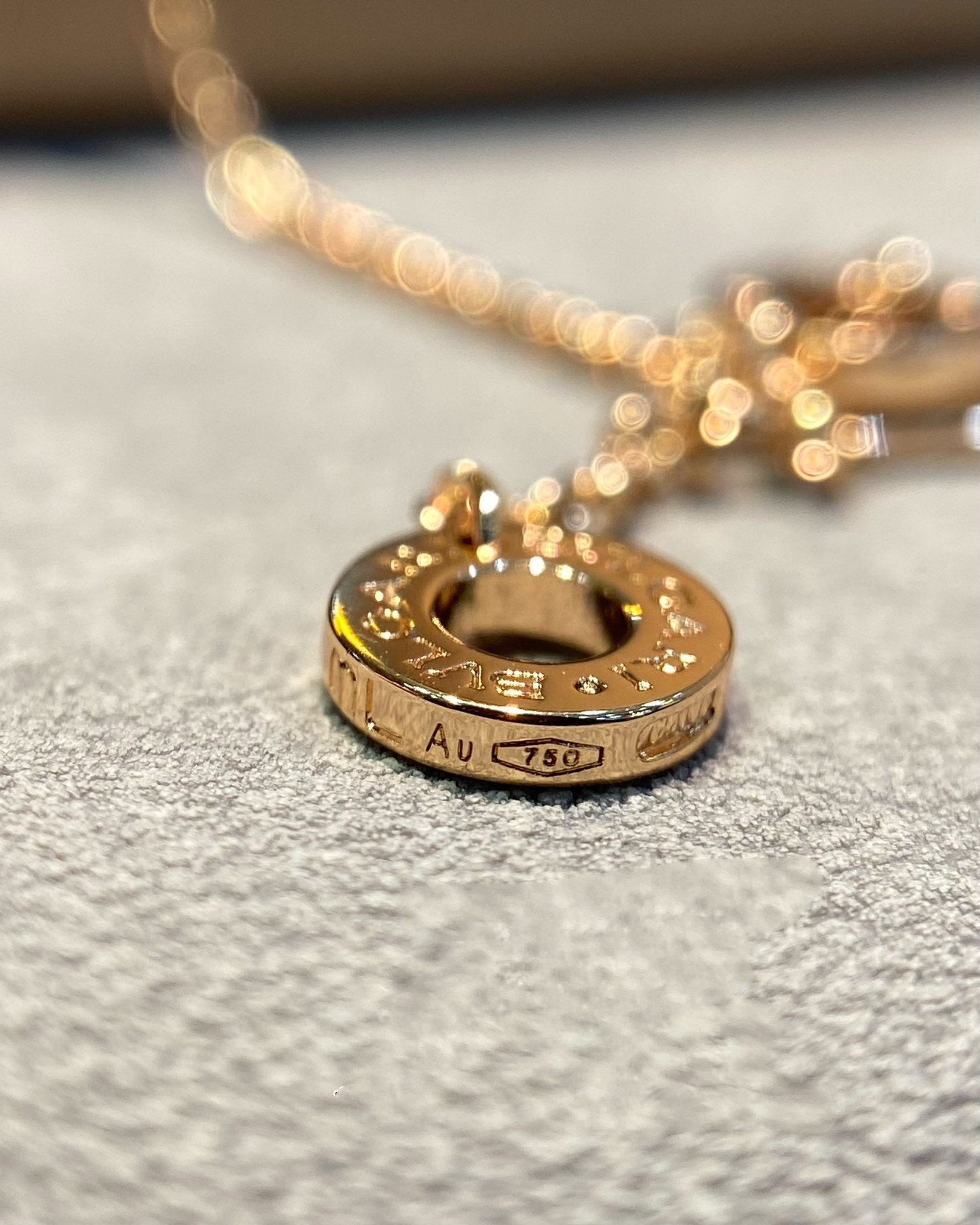 [Rose Jewelrys]DREAM MOP DIAMOND PAVED PINK GOLD NECKLACE
