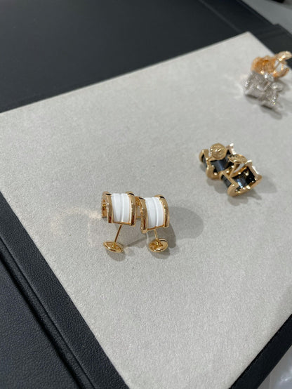 [Rose Jewelrys]ZERO 1 PINK GOLD CERAMIC EARRINGS
