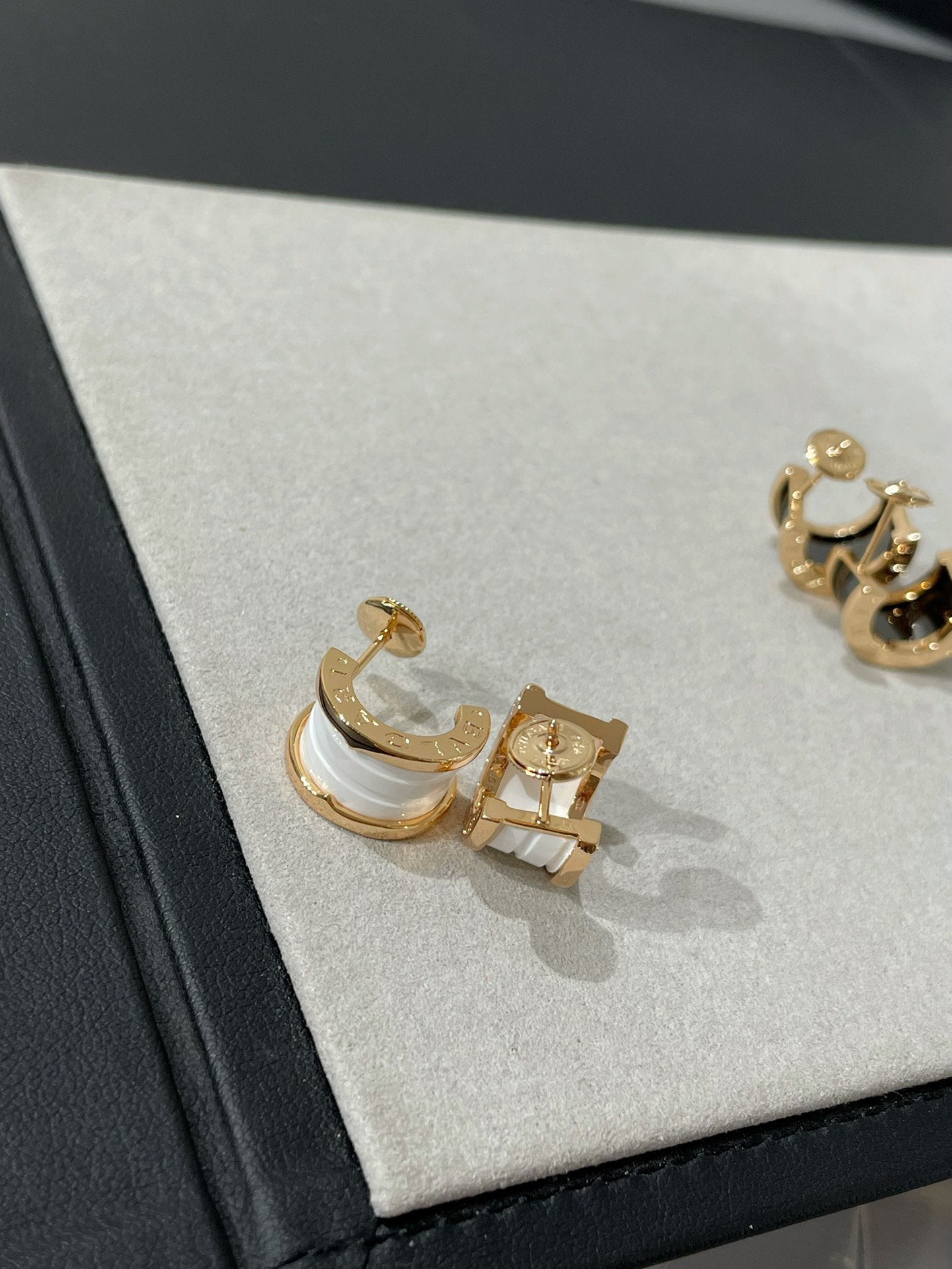 [Rose Jewelrys]ZERO 1 PINK GOLD CERAMIC EARRINGS