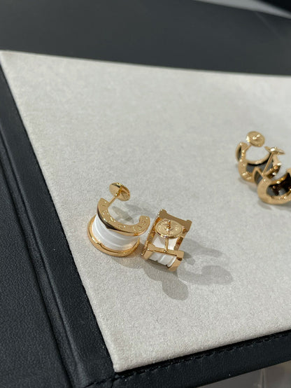 [Rose Jewelrys]ZERO 1 PINK GOLD CERAMIC EARRINGS