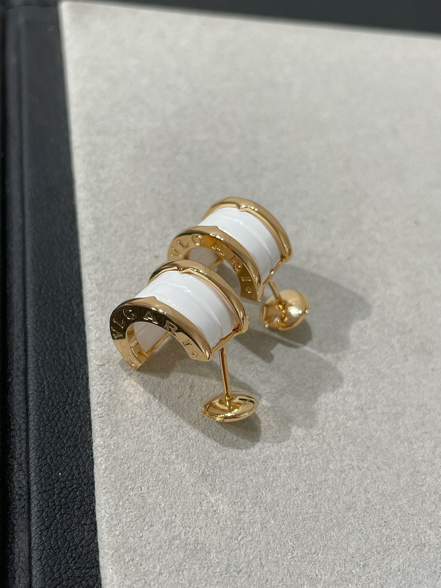 [Rose Jewelrys]ZERO 1 PINK GOLD CERAMIC EARRINGS