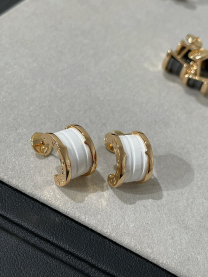 [Rose Jewelrys]ZERO 1 PINK GOLD CERAMIC EARRINGS