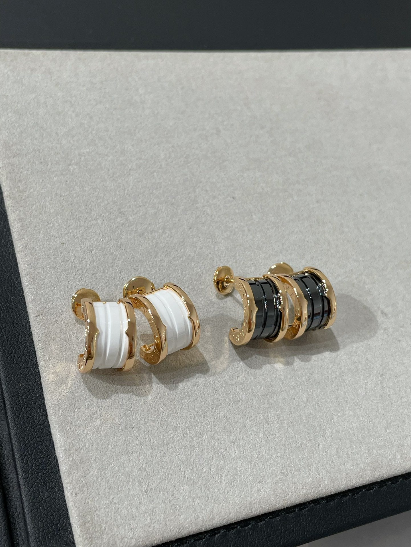 [Rose Jewelrys]ZERO 1 PINK GOLD CERAMIC EARRINGS