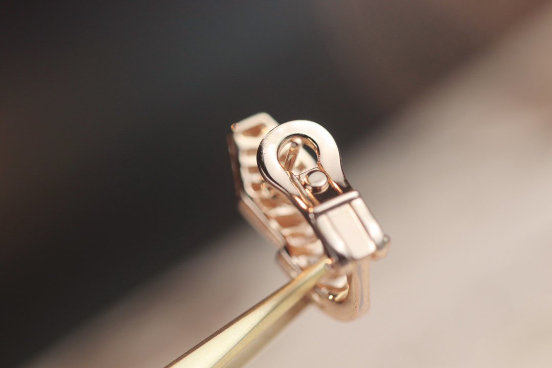 [Rose Jewelrys]SERPENT PINK GOLD DIAMOND EARRINGS