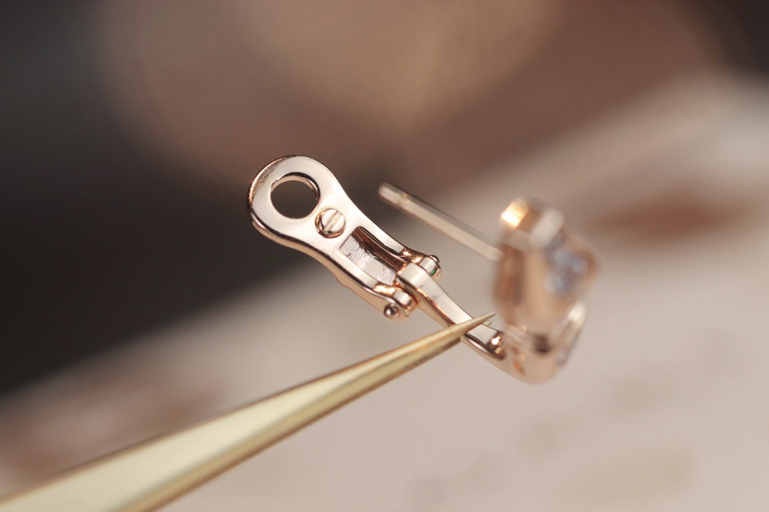[Rose Jewelrys]SERPENT PINK GOLD DIAMOND EARRINGS