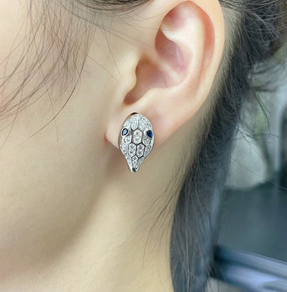 [Rose Jewelrys]SERPENT DIAMOND STUD EARRINGS
