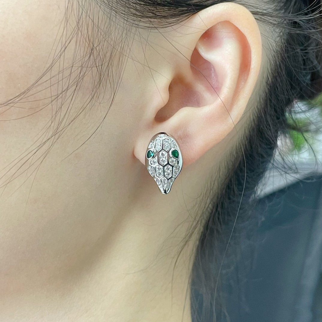 [Rose Jewelrys]SERPENT DIAMOND STUD EARRINGS