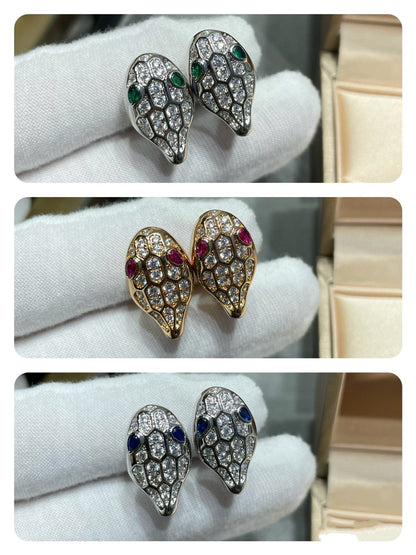 [Rose Jewelrys]SERPENT DIAMOND STUD EARRINGS