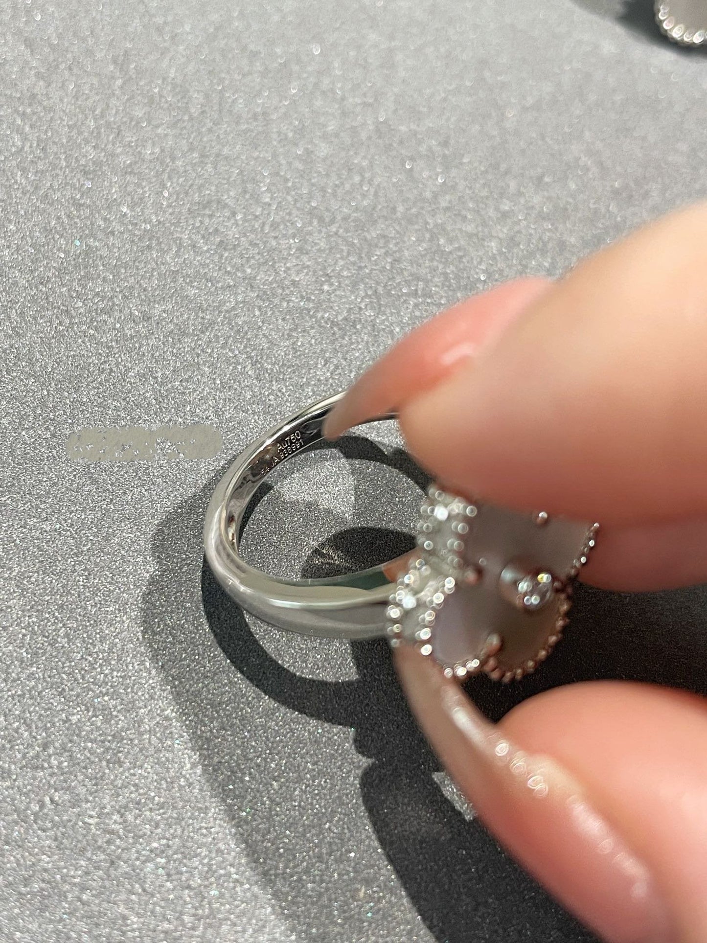 [Rose Jewelrys]CLOVER SILVER MOP DIAMOND RING