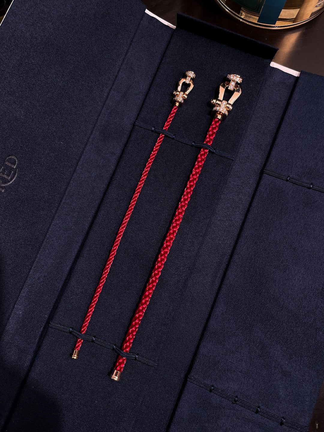 [Rose Jewelrys]FORCE 10 HALF DIAMOND PINK GOLD RED CORDERI LARGE AND MEDIUM MODEL