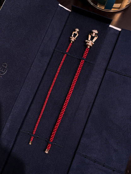 [Rose Jewelrys]FORCE 10 HALF DIAMOND PINK GOLD RED CORDERI LARGE AND MEDIUM MODEL