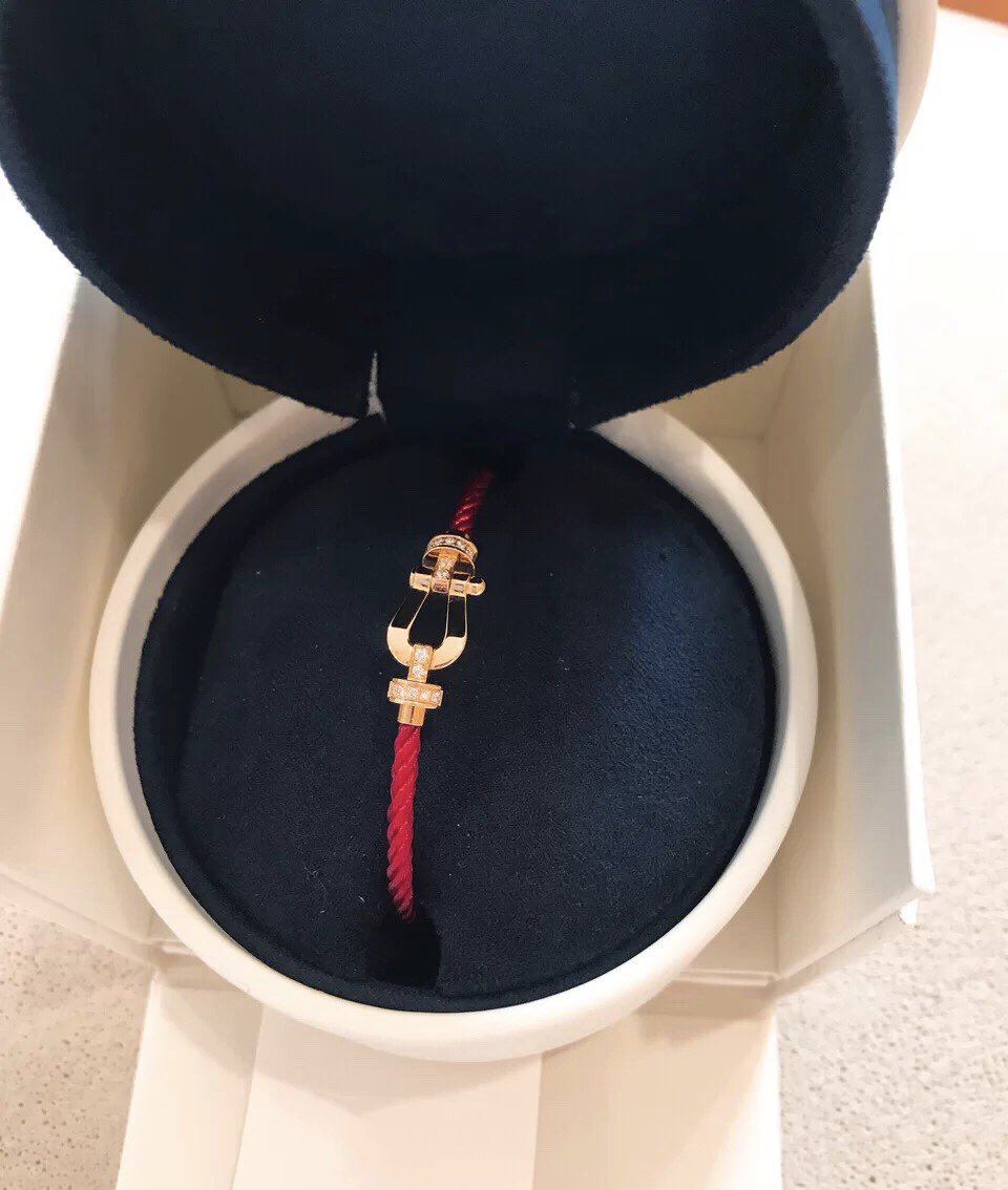 [Rose Jewelrys]FORCE 10 HALF DIAMOND PINK GOLD RED CORDERI LARGE AND MEDIUM MODEL