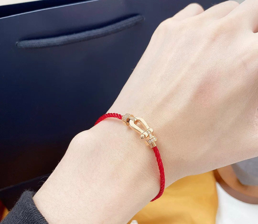 [Rose Jewelrys]FORCE 10 HALF DIAMOND PINK GOLD RED CORDERI LARGE AND MEDIUM MODEL