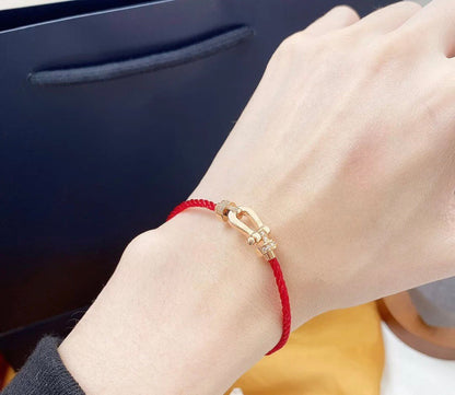 [Rose Jewelrys]FORCE 10 HALF DIAMOND PINK GOLD RED CORDERI LARGE AND MEDIUM MODEL