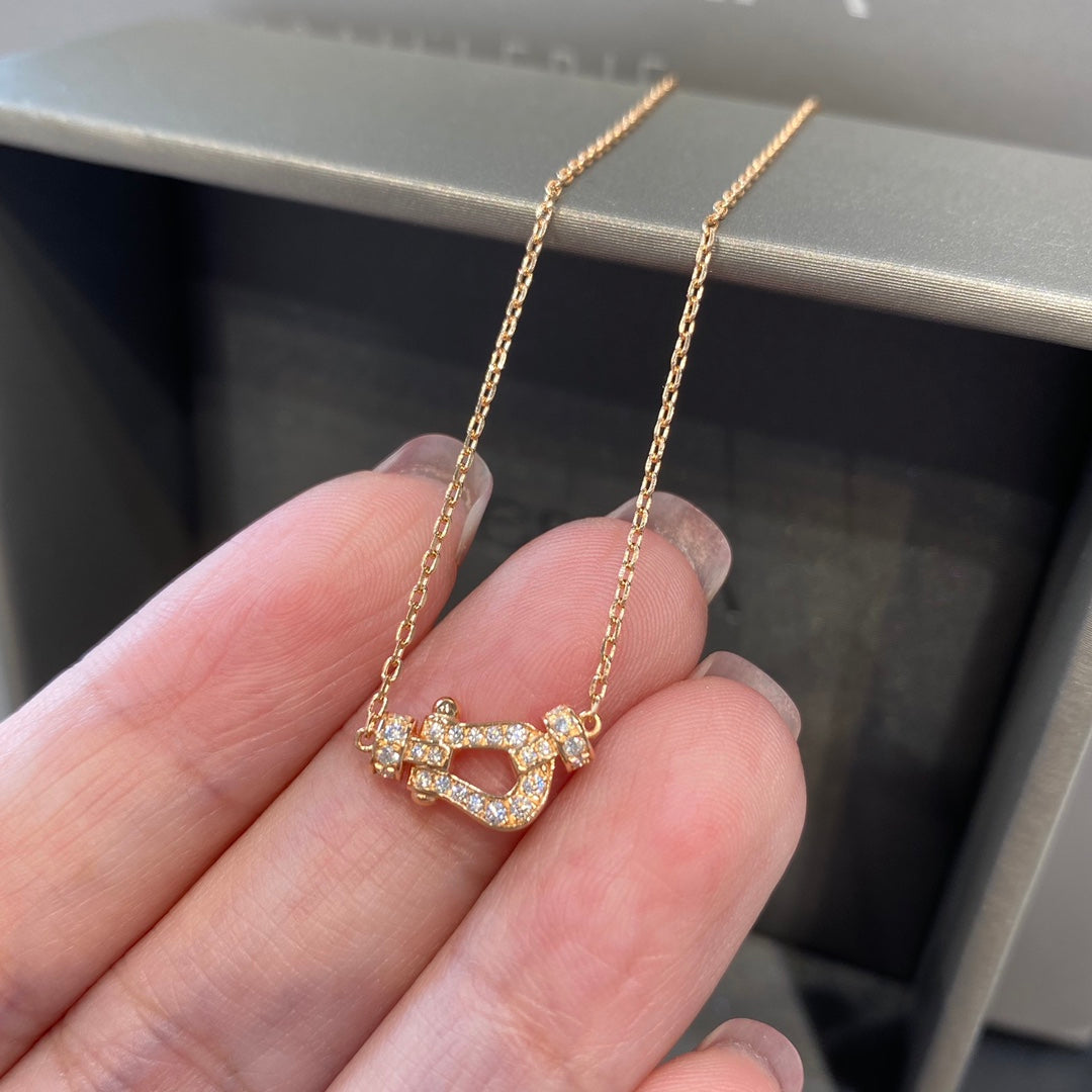 [Rose Jewelrys]FORCE 10 DIAMOND PINK GOLD NECKLACE MINI MODEL