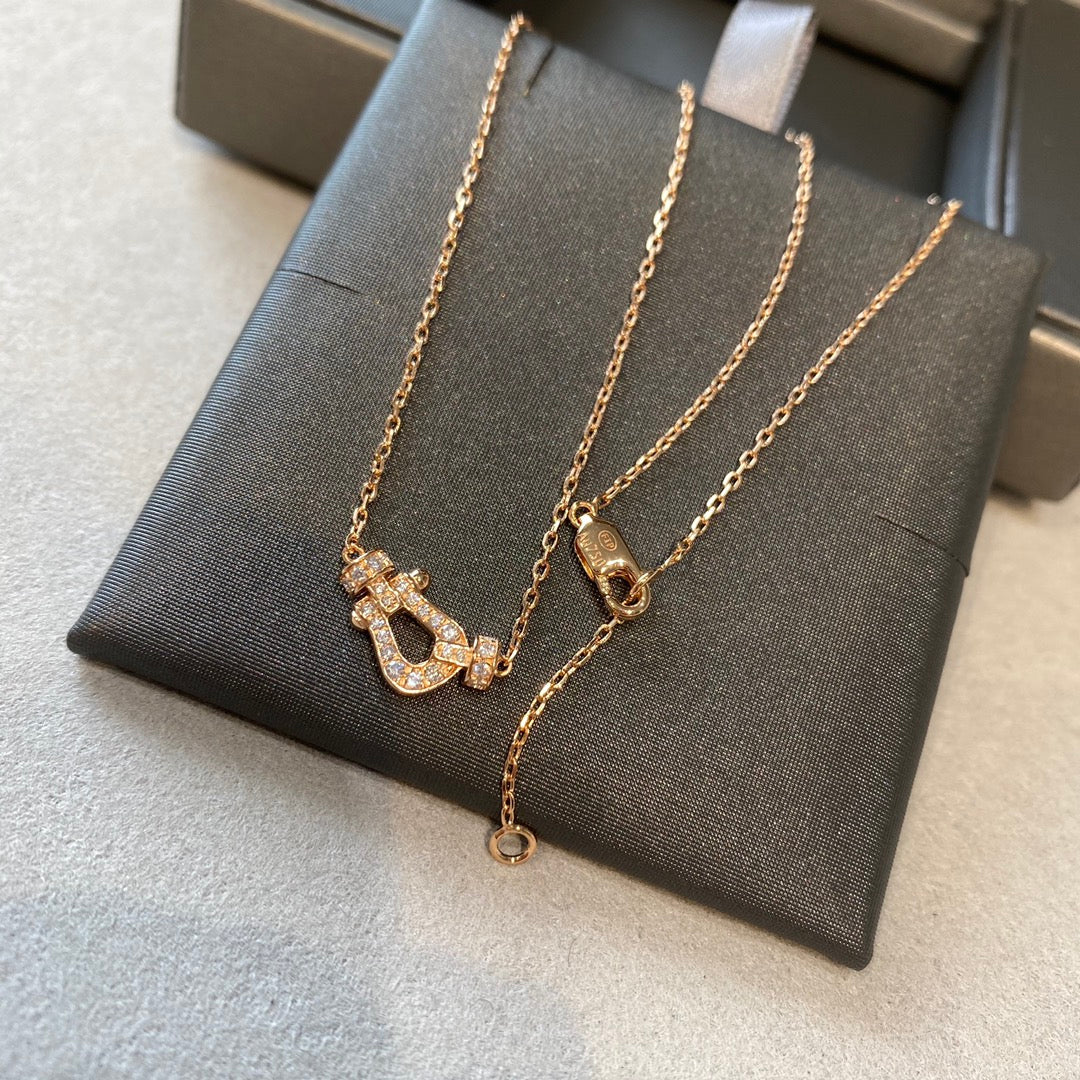 [Rose Jewelrys]FORCE 10 DIAMOND PINK GOLD NECKLACE MINI MODEL