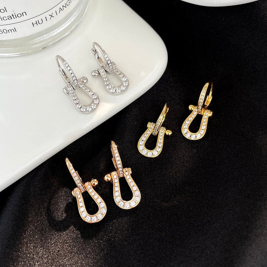 [Rose Jewelrys]FORCE 10 FULL DIAMOND DROP EARRINGS MEDIUM MODEL