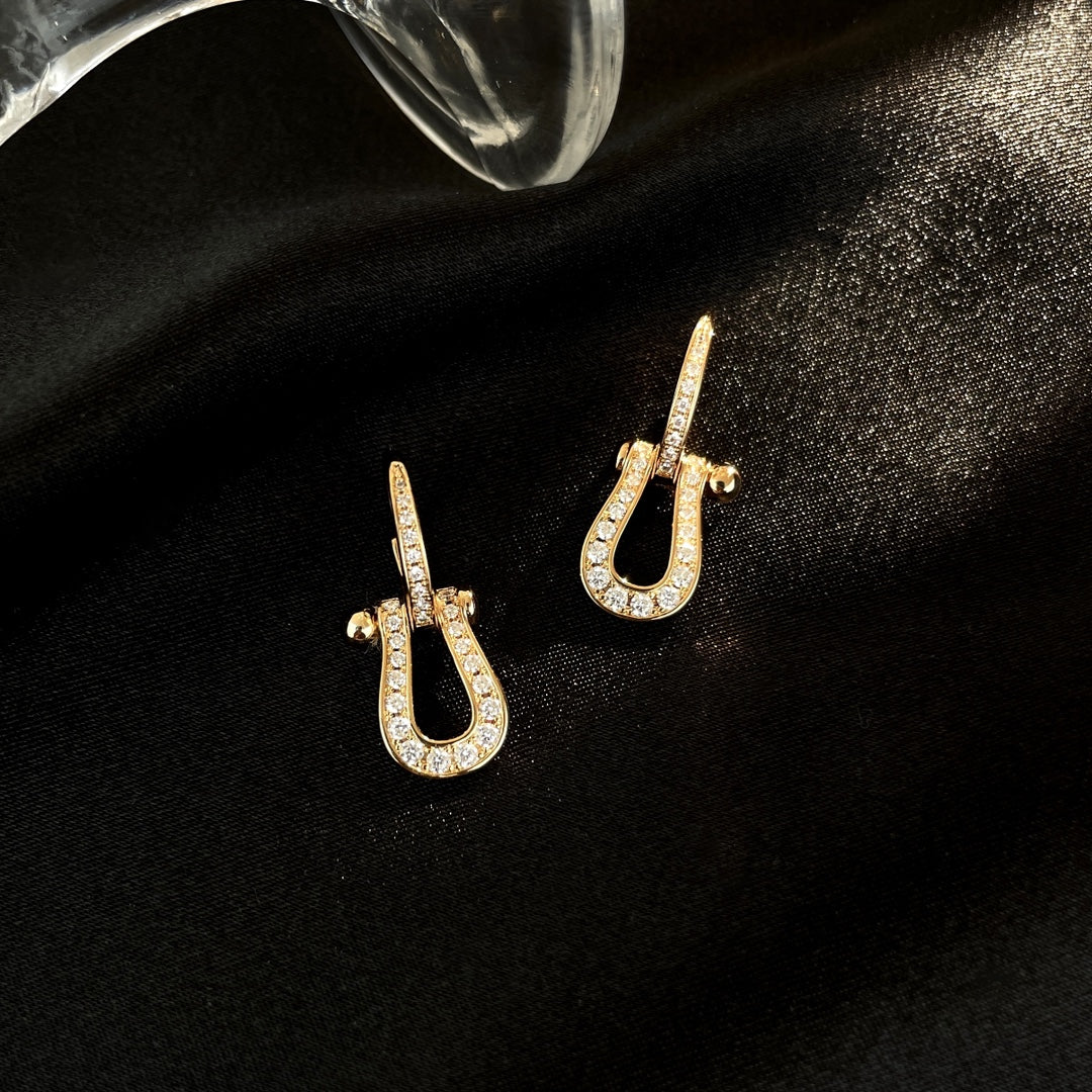 [Rose Jewelrys]FORCE 10 FULL DIAMOND DROP EARRINGS MEDIUM MODEL