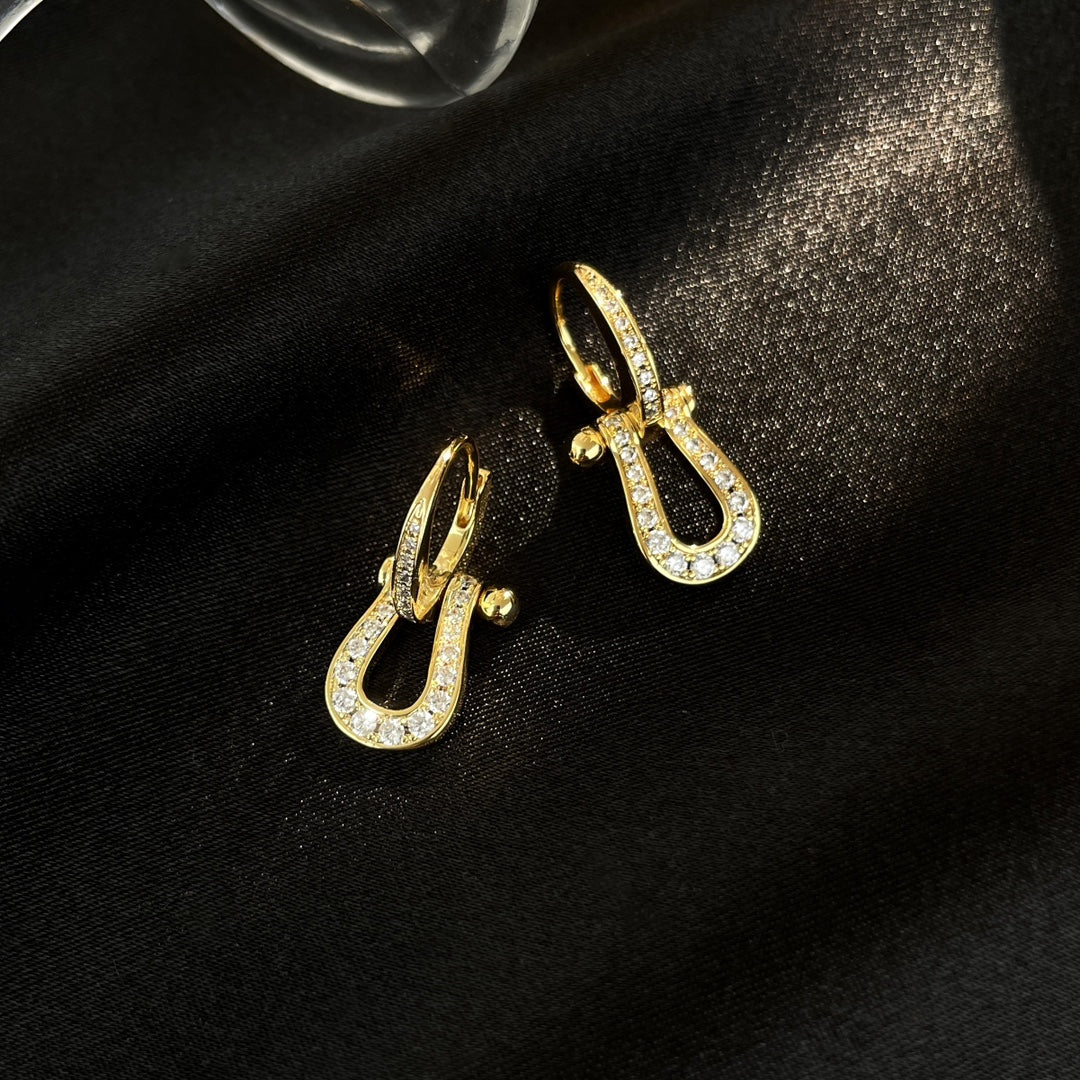 [Rose Jewelrys]FORCE 10 FULL DIAMOND DROP EARRINGS MEDIUM MODEL