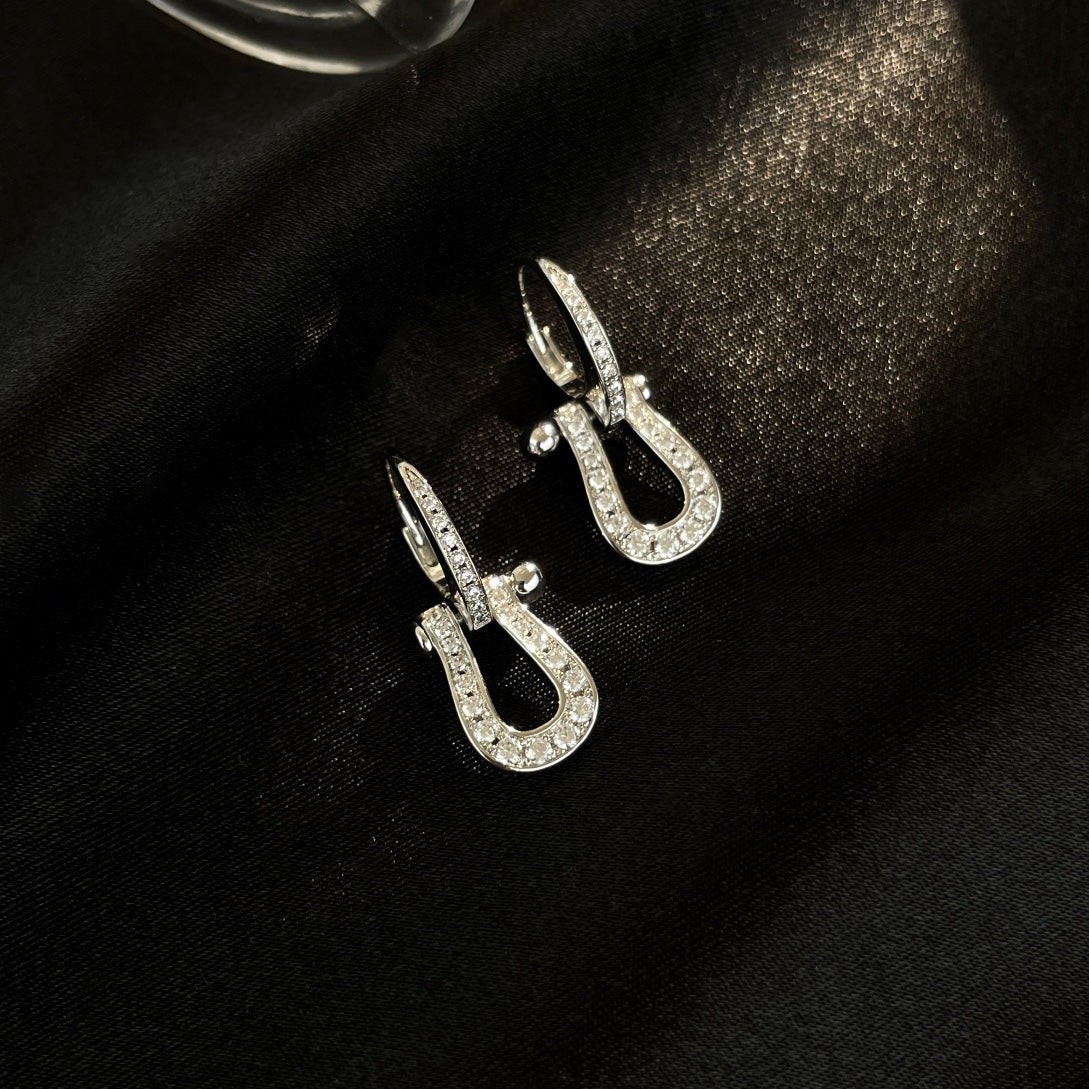 [Rose Jewelrys]FORCE 10 FULL DIAMOND DROP EARRINGS MEDIUM MODEL