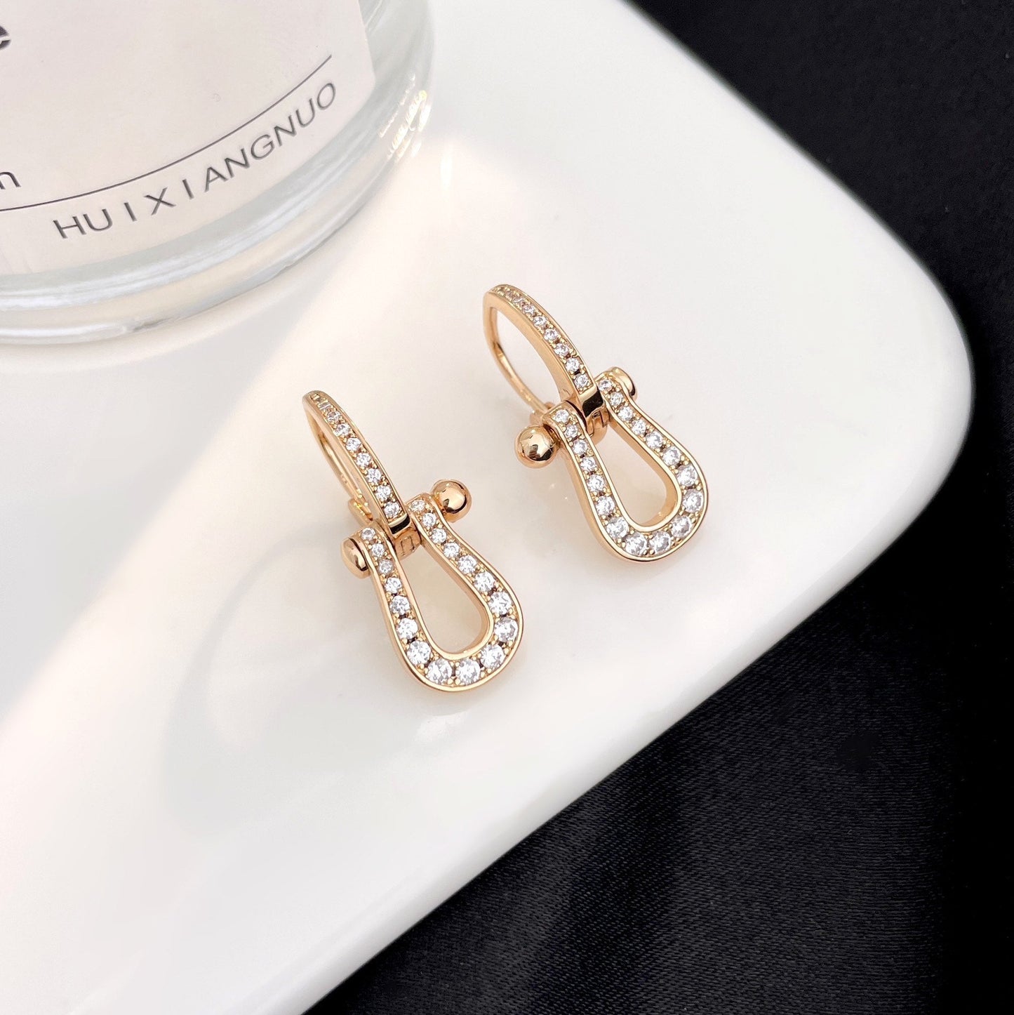 [Rose Jewelrys]FORCE 10 FULL DIAMOND DROP EARRINGS MEDIUM MODEL