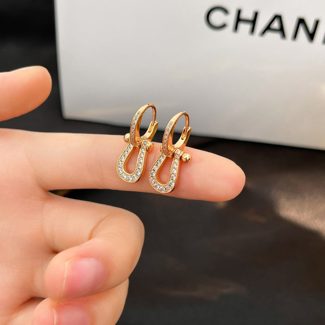 [Rose Jewelrys]FORCE 10 FULL DIAMOND DROP EARRINGS MEDIUM MODEL