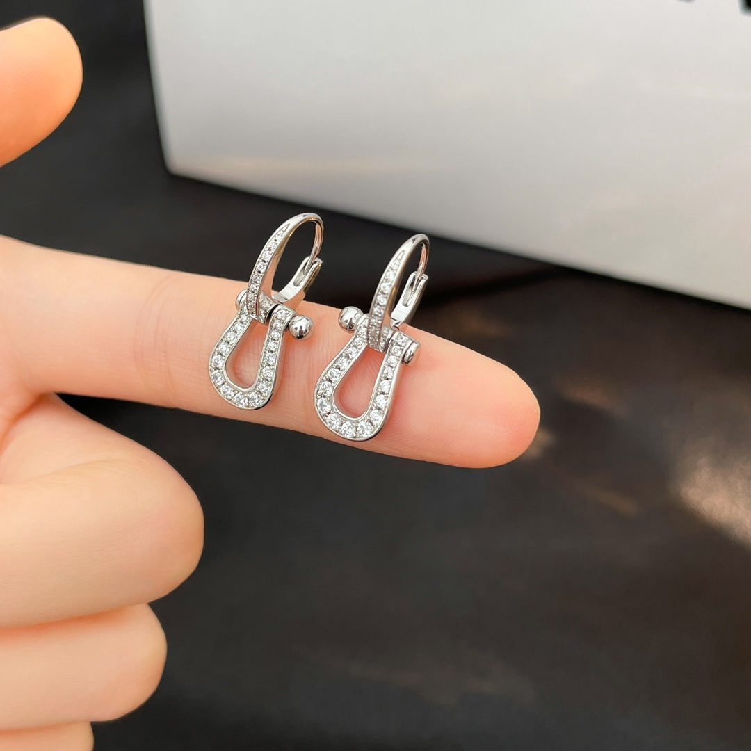[Rose Jewelrys]FORCE 10 FULL DIAMOND DROP EARRINGS MEDIUM MODEL