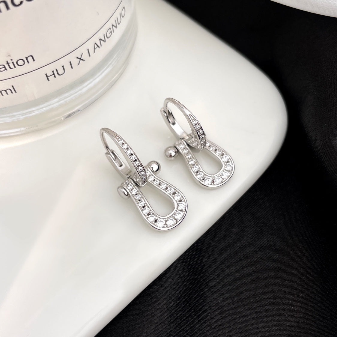 [Rose Jewelrys]FORCE 10 FULL DIAMOND DROP EARRINGS MEDIUM MODEL