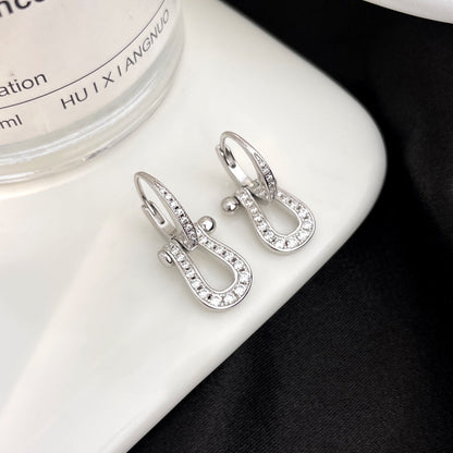 [Rose Jewelrys]FORCE 10 FULL DIAMOND DROP EARRINGS MEDIUM MODEL