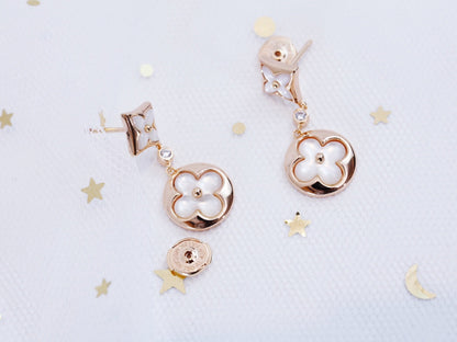 [Rose Jewelrys]STAR AND SUN PINK GOLD MOP DROP EARRINGS