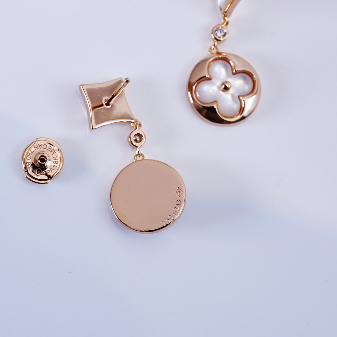 [Rose Jewelrys]STAR AND SUN PINK GOLD MOP DROP EARRINGS