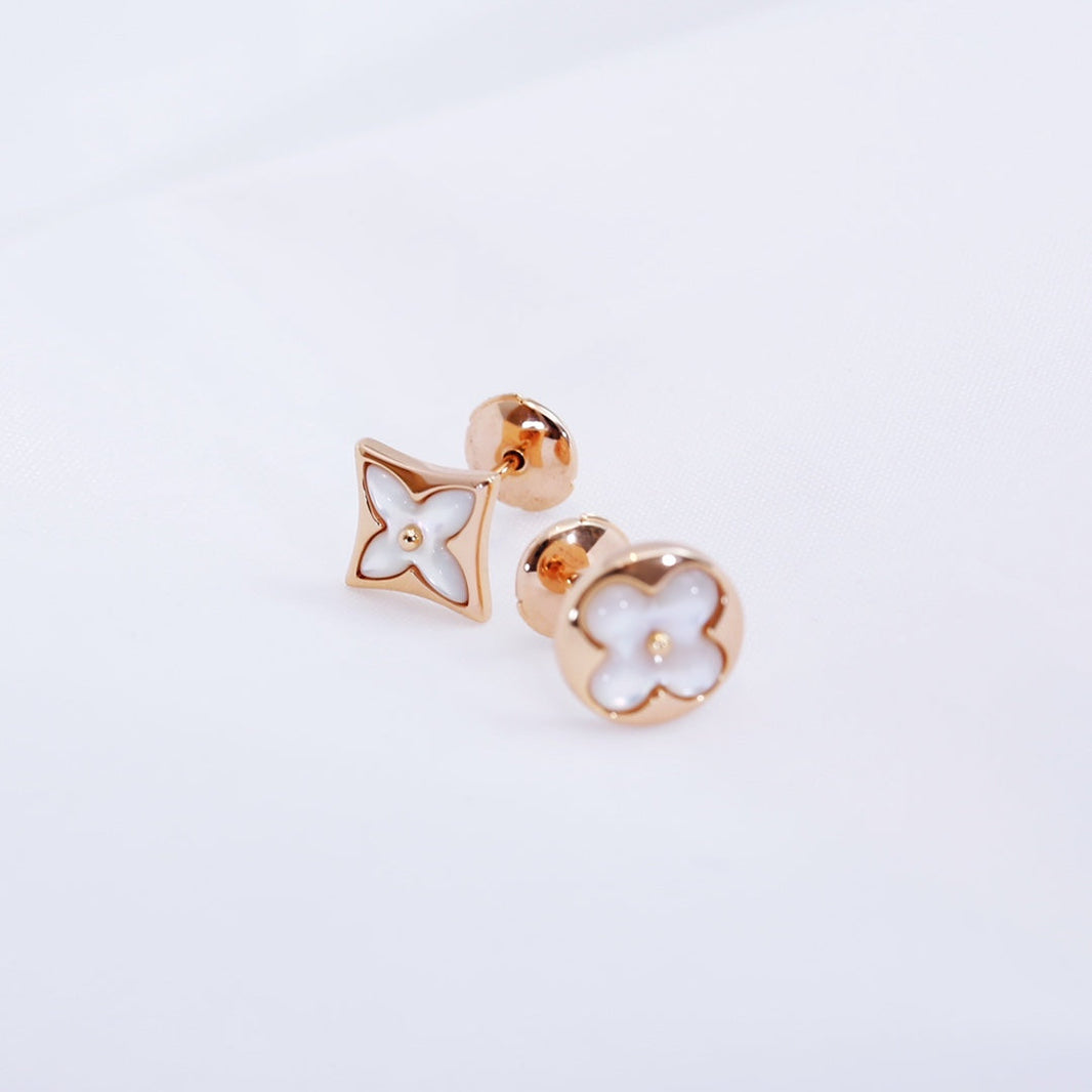 [🌹Rose💎]STAR AND SUN PINK GOLD MOP STUD EARRINGS