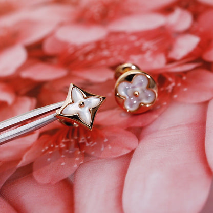 [Rose Jewelrys]STAR AND SUN PINK GOLD MOP STUD EARRINGS