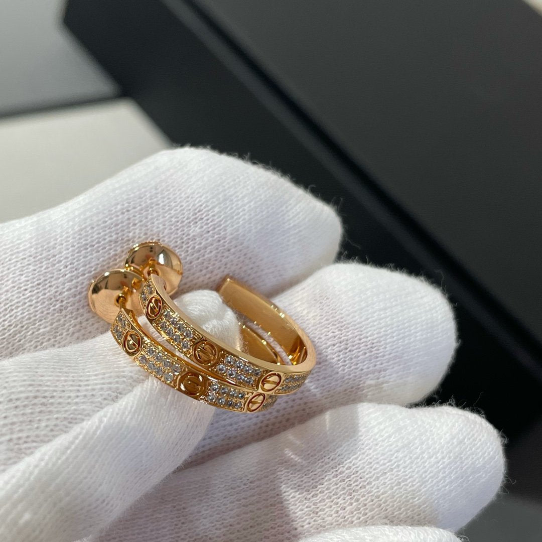 [Rose Jewelrys]LOVE DIAMOND PINK GOLD HOOP EARRINGS