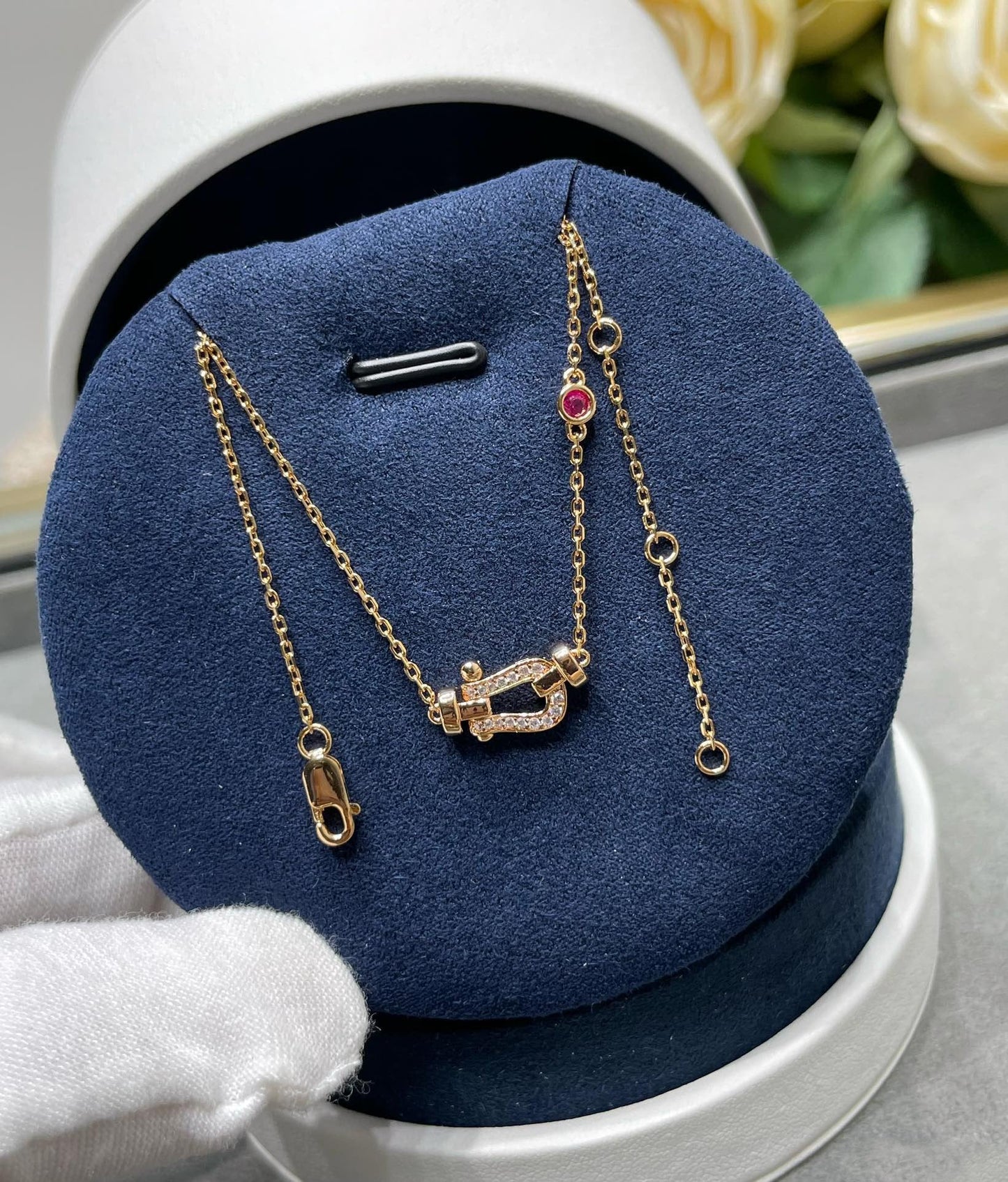 [Rose Jewelrys]FORCE 10 DIAMOND PINK GOLD NECKLACE