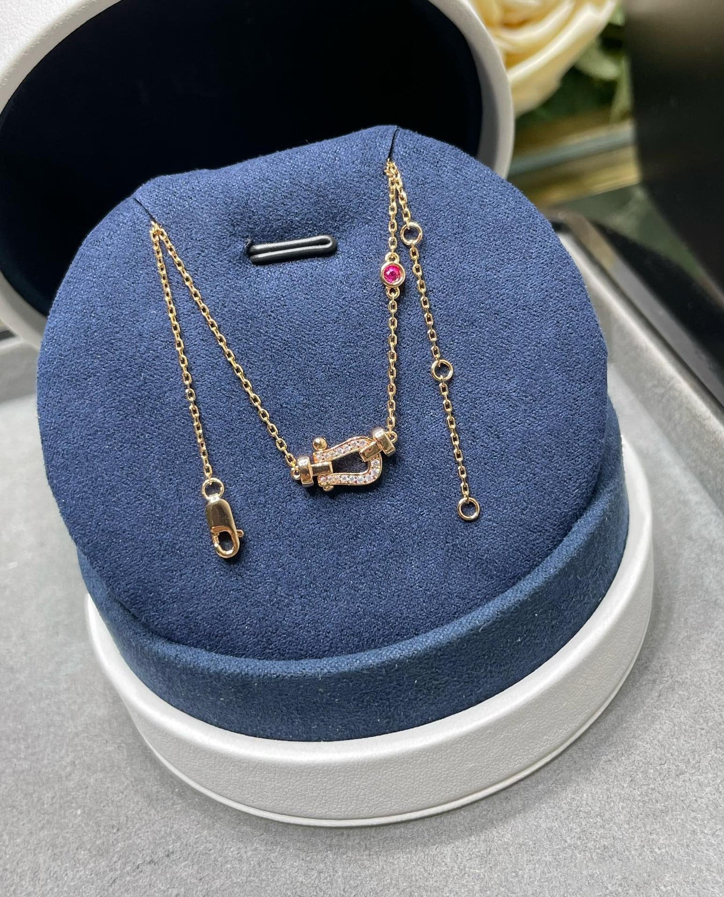 [Rose Jewelrys]FORCE 10 DIAMOND PINK GOLD NECKLACE