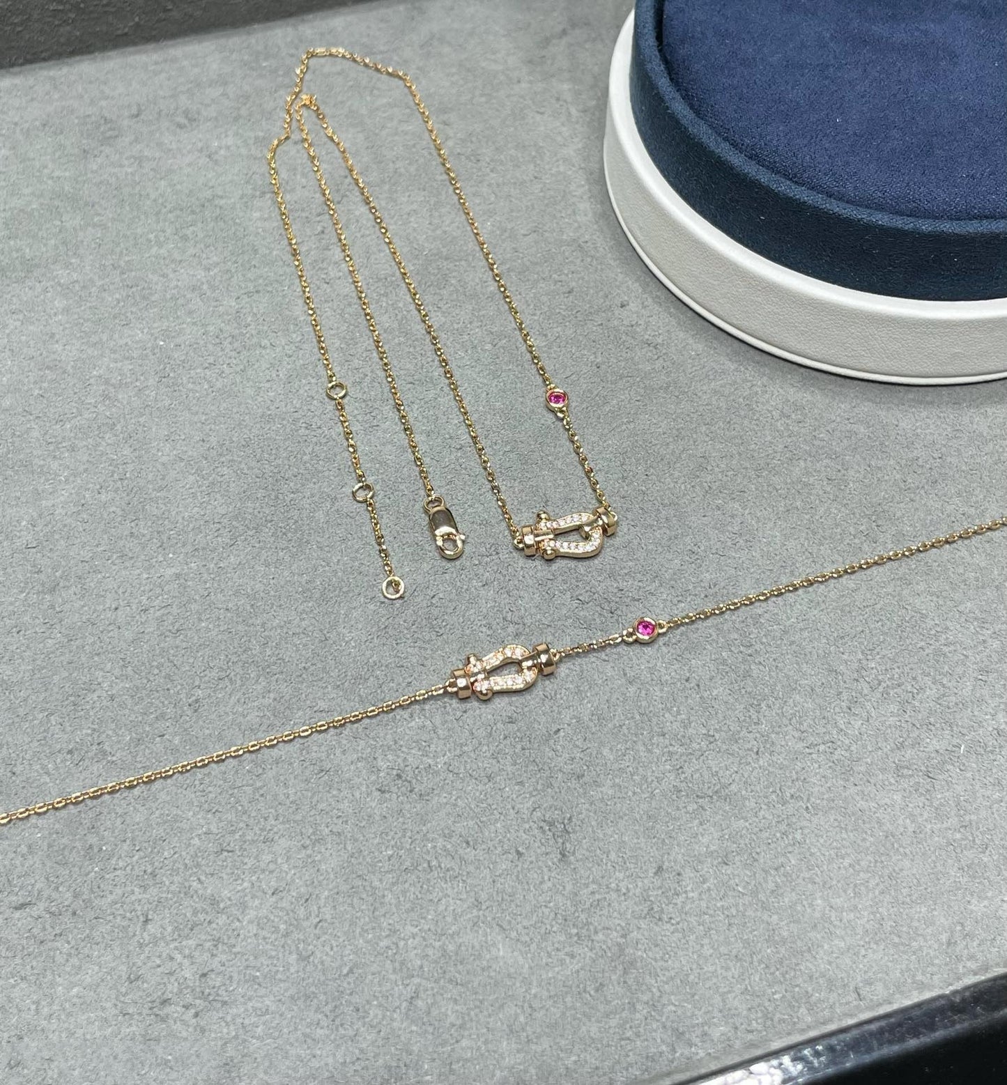 [Rose Jewelrys]FORCE 10 DIAMOND PINK GOLD NECKLACE