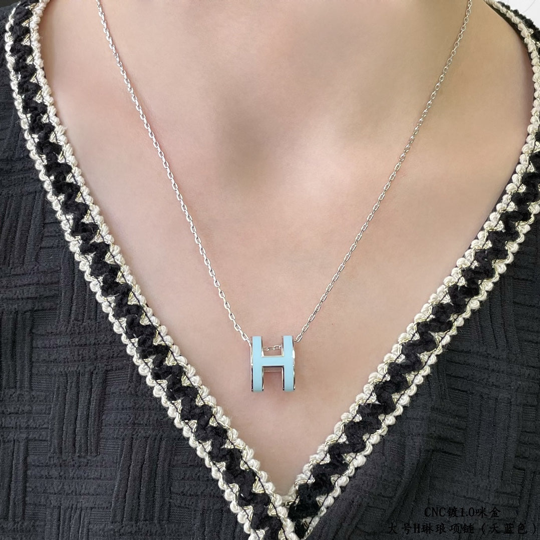 [Rose Jewelrys]POP H SKY BLUE NECKLACE