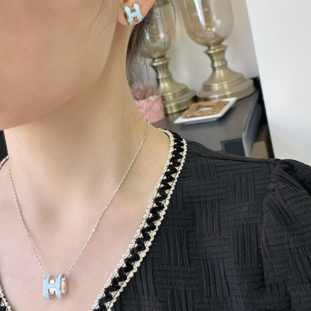 [Rose Jewelrys]POP H SKY BLUE NECKLACE