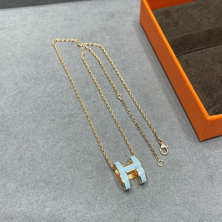 [🌹Rose💎]POP H SKY BLUE NECKLACE