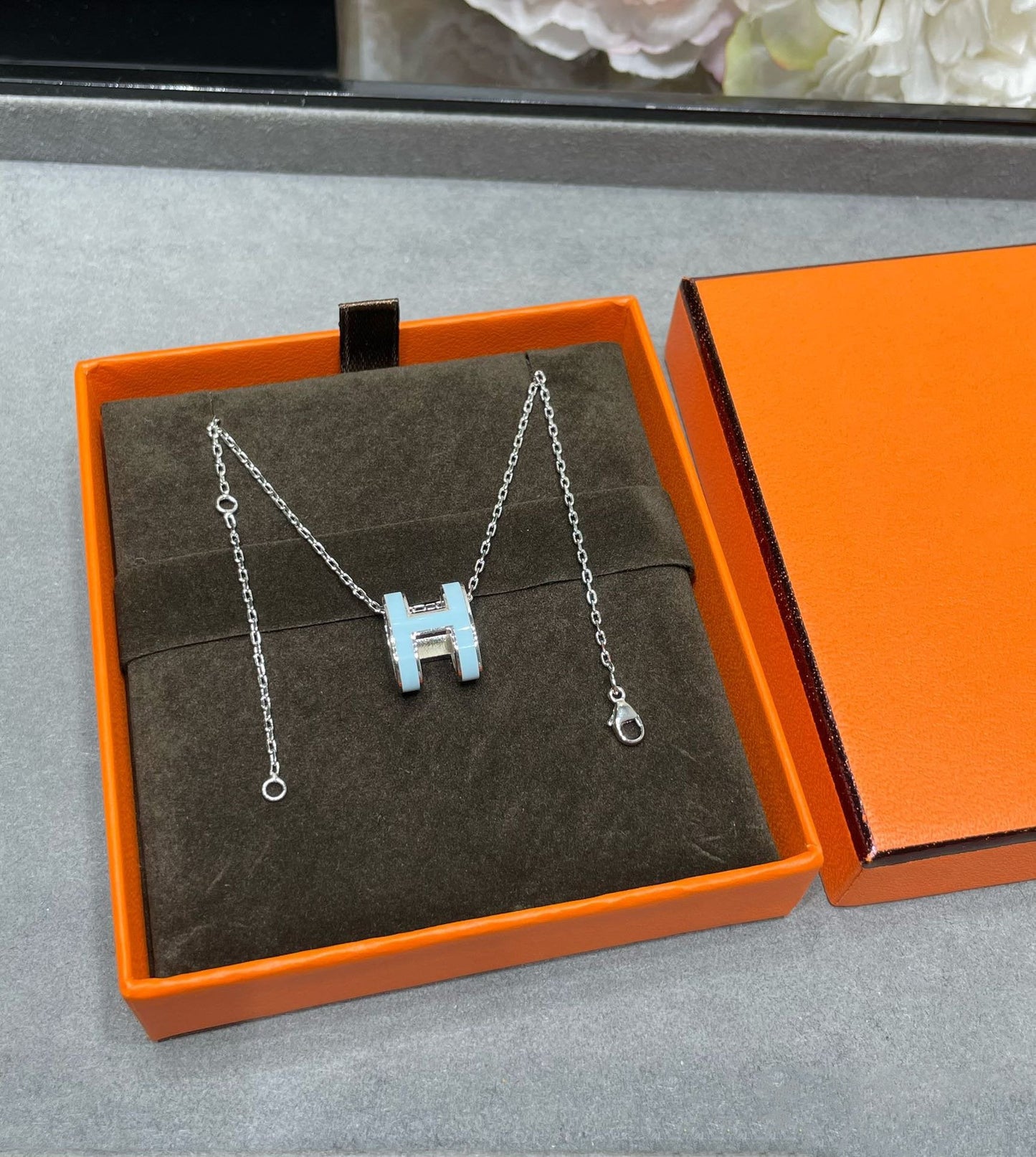 [Rose Jewelrys]POP H SKY BLUE NECKLACE