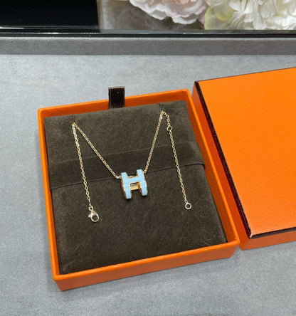 [Rose Jewelrys]POP H SKY BLUE NECKLACE
