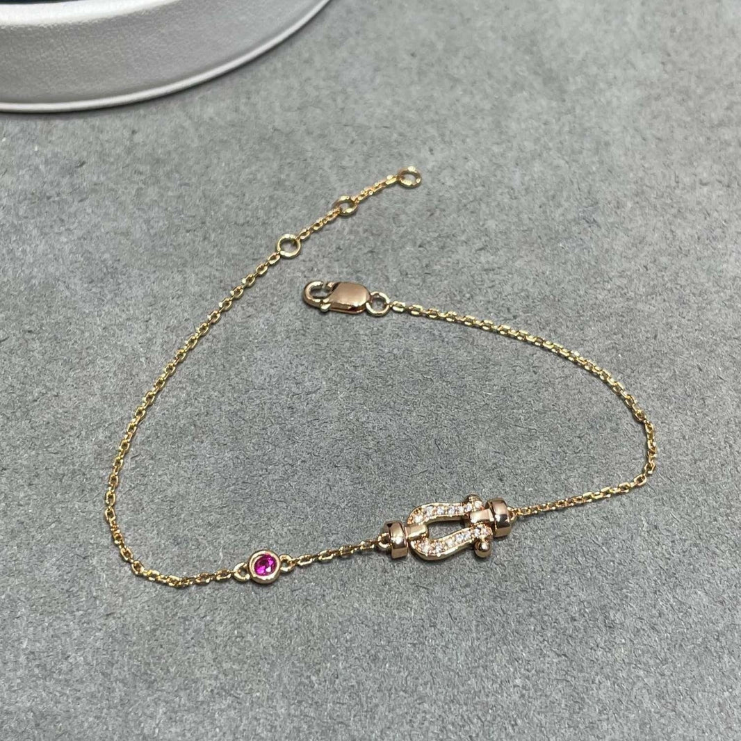 [🌹Rose💎]FORCE 10 DIAMOND CHAIN LINK PINK GOLD BRACELET