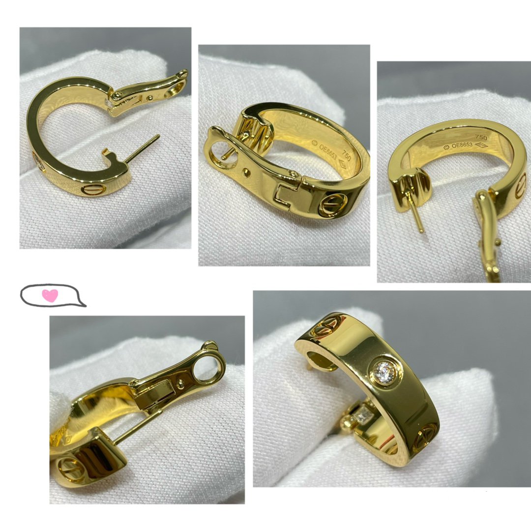 [Rose Jewelrys]LOVE 5.5MM 1 DIAMOND EARRINGS