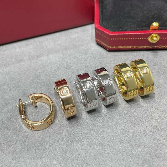 [Rose Jewelrys]LOVE 5.5MM 1 DIAMOND EARRINGS