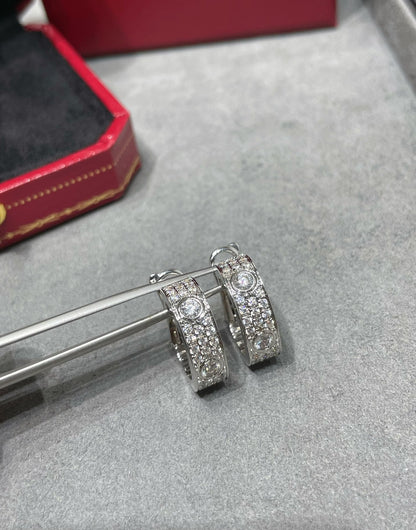 [Rose Jewelrys]LOVE 5.5MM DIAMOND PAVED EARRINGS