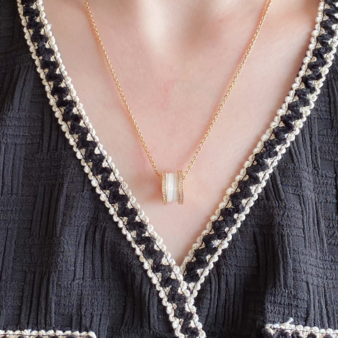 [Rose Jewelrys]ZERO 1 DIAMOND CERAMIC NECKLACE