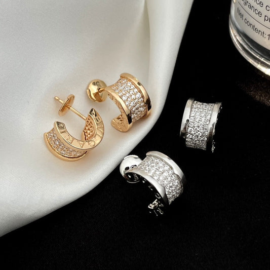 [Rose Jewelrys]ZERO 1 DIAMOND PAVED EARRINGS