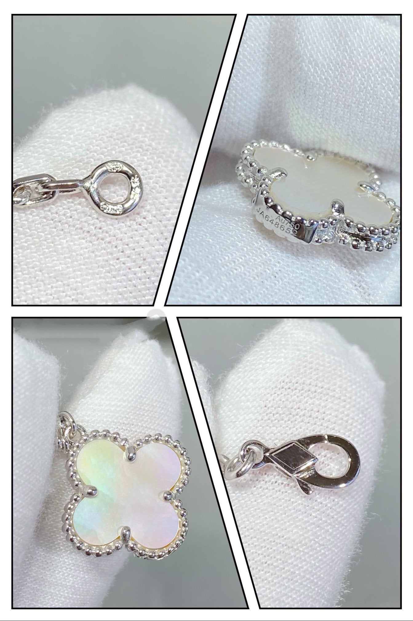 [Rose Jewelrys]CLOVER 5 MOTIF WHITE MOP SILVER BRACELET